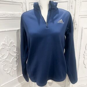 Adidas Women's Blue Quarter-Zip Pullover